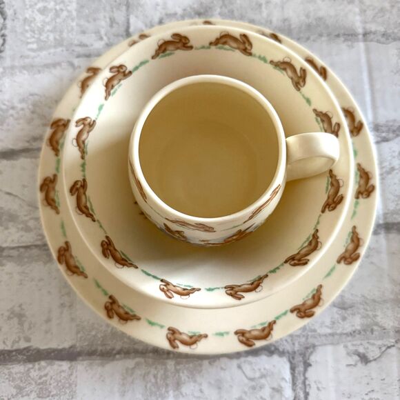 Whimsical Vintage Royal Doulton Bunnykins 3-Piece Bone China Set - Picture 2 of 13